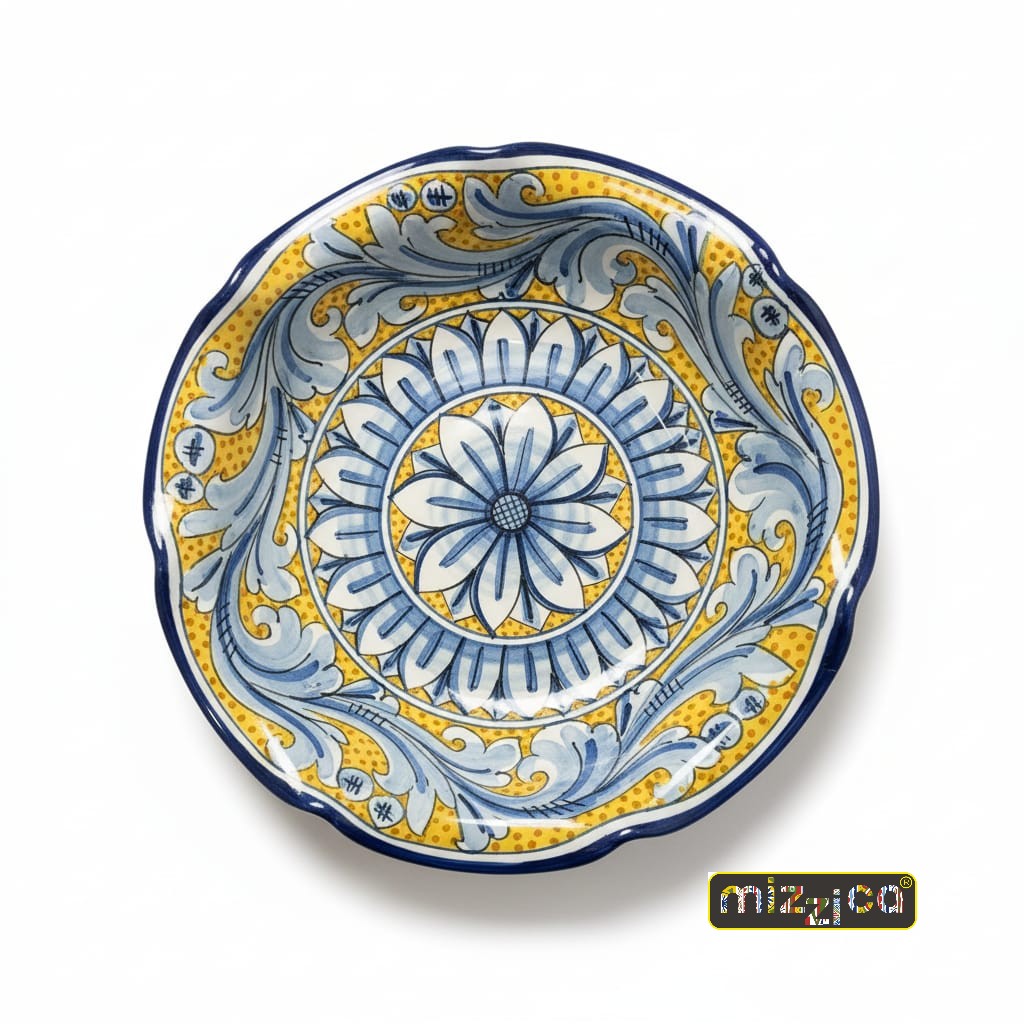 Alzatina in ceramica di Caltagirone "Decoro Azzurro" - immagine 2
