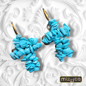 Orecchini "Croce in filigrana con chip di turchese".