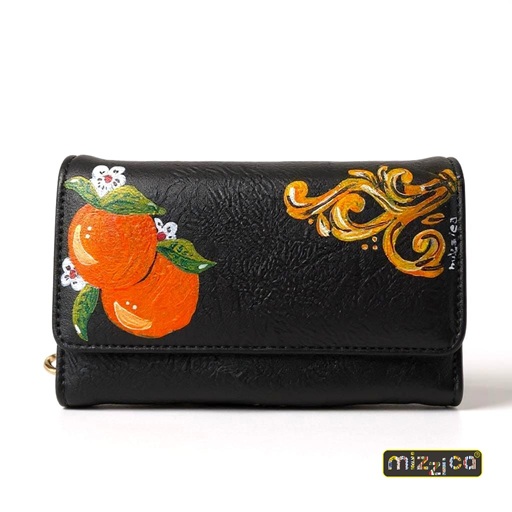 Portafoglio nero “Fior di Arancia” - immagine 2