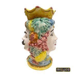 Testa di Moro doppia in ceramica di Caltagirone – 18 cm
