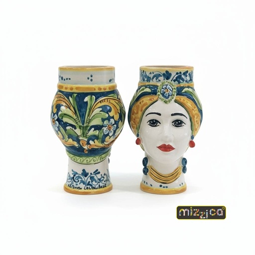 Coppia di teste di Moro in ceramica di Caltagirone - immagine 2
