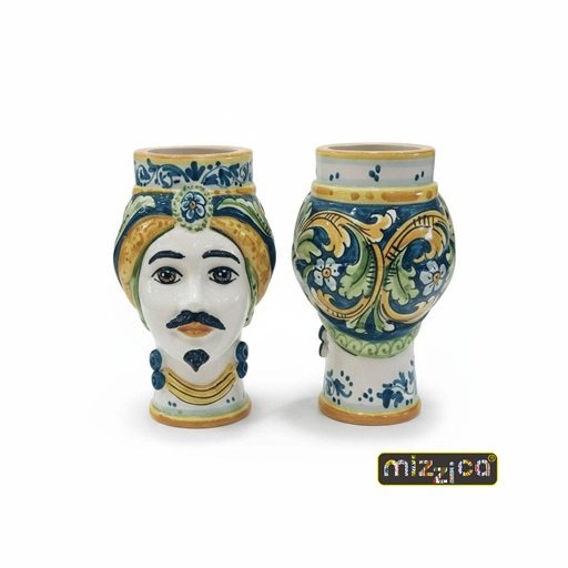 Coppia di teste di Moro in ceramica di Caltagirone - immagine 3
