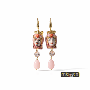 Orecchini "Teste di Moro" nuance rosa