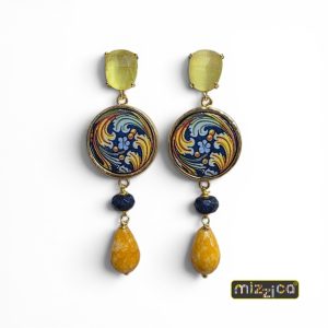 Orecchini "Cabochon in pietra lavica"