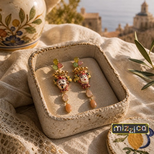 Orecchini "I mori" in ceramica - immagine 3