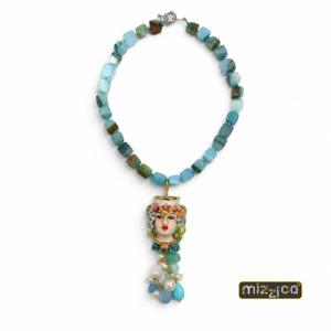 Collana con ciondolo “Testa di Moro in ceramica”