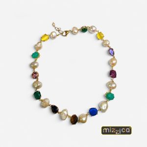 Collana "perle e cristalli multicolor"