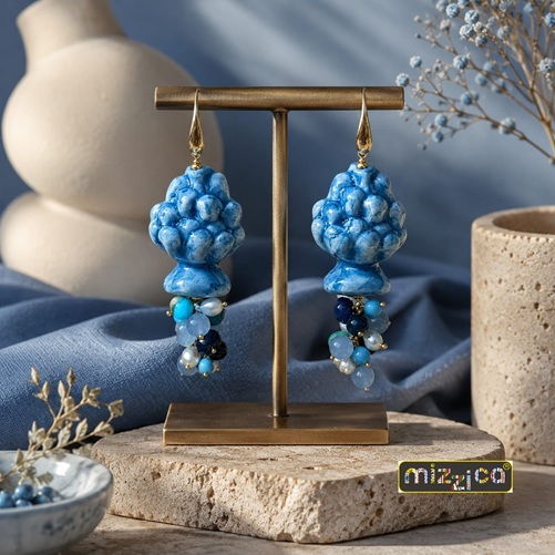 Orecchini "Pigna Azzurra" - immagine 2