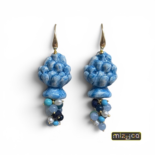 Orecchini "Pigna Azzurra"