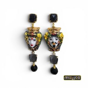 Orecchini "Teste di Moro" decoro nero