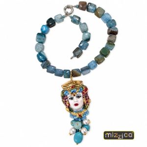 Collana con ciondolo “Testa di Moro in ceramica”