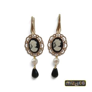 Orecchini "Cammeo Black & White"