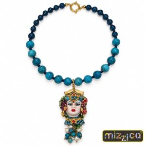 Collana "Apatite con ciondolo Testa di Moro"