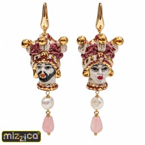 Orecchini “Teste di Moro in Rosa”